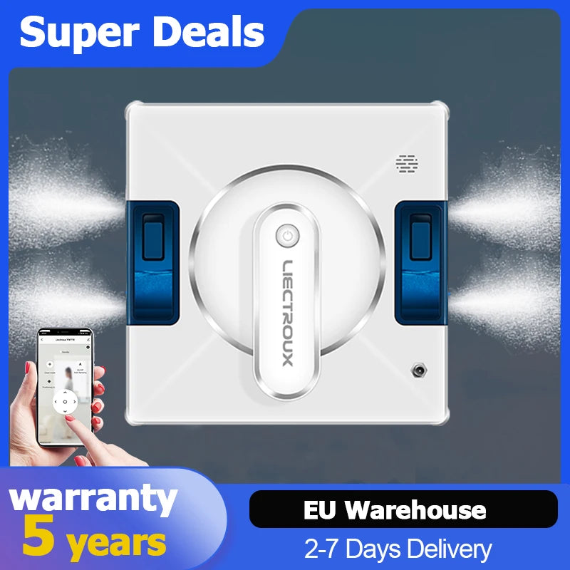 Window Vacuum Robot Cleaner Liectroux YW509, 4-Way Spray, AI intelligent Wipping, Updated Laser,Smart Home Glass Wall Washing